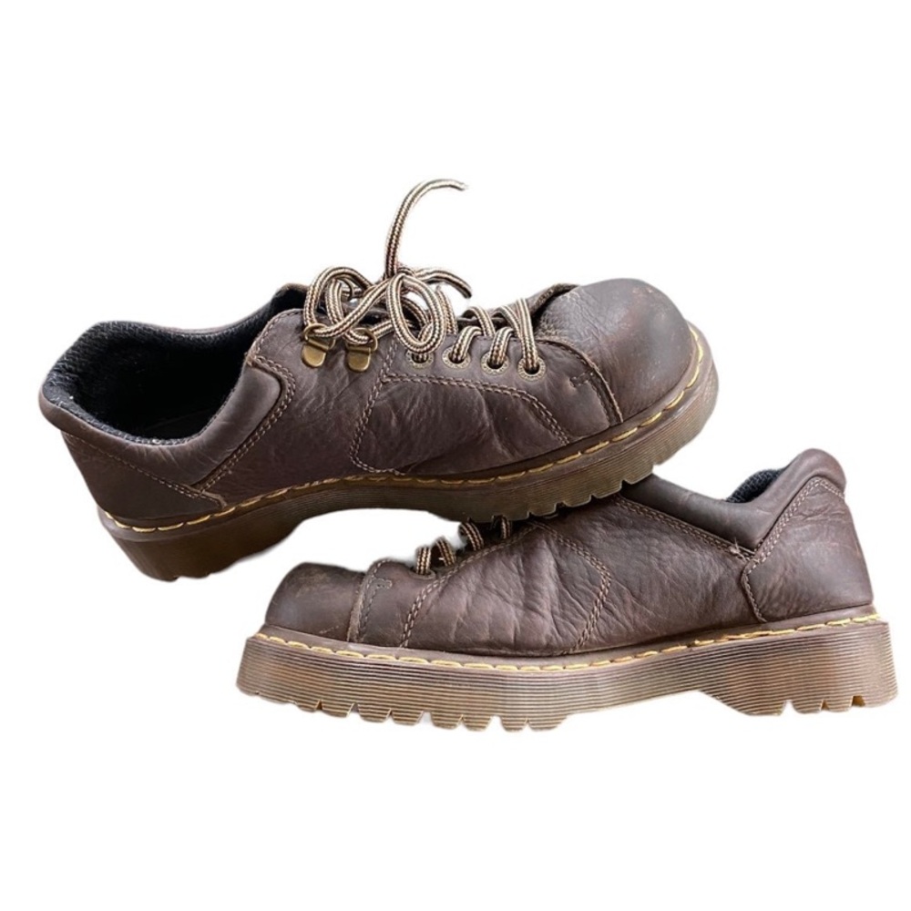 Dr Martens Brown Leather Chunky Platform Oxford Work Shoe Size Men 10